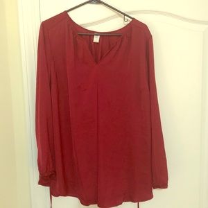Maternity top, flow-y, dark red from GAP